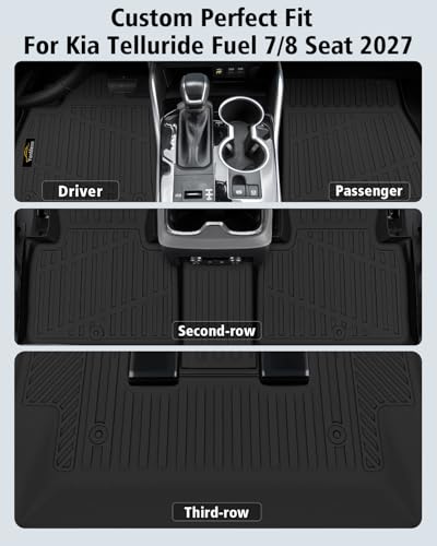 Floor Mats Custom for Kia Telluride 2027 Gas Only