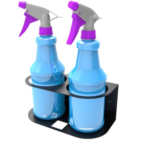 2 Pcs of 2 Spray Bottles Holder Steel Wall Mount