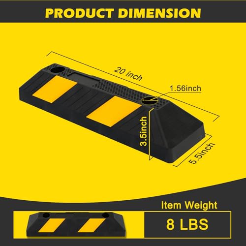 20" Rubber Parking Curb Stop