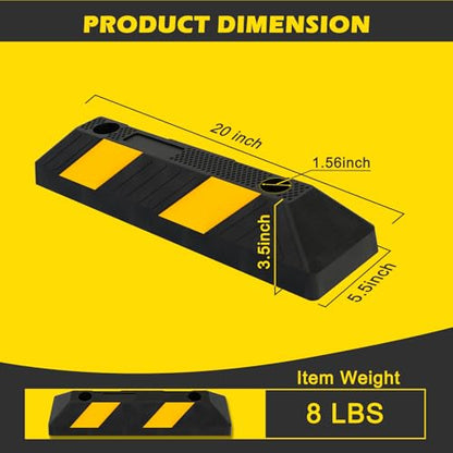 20" Rubber Parking Curb Stop