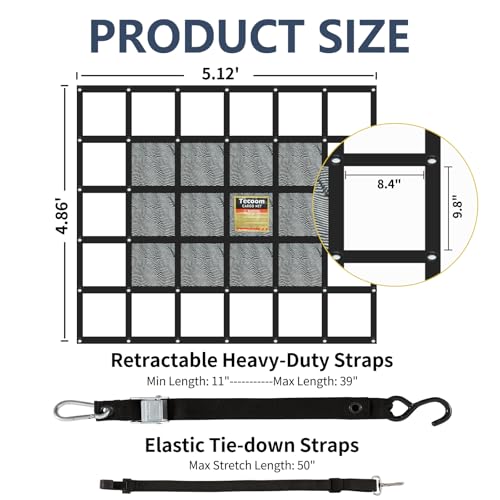 Heavy Duty Cargo Net for Pickup Truck Bed