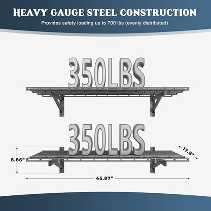 2 Pack Garage Shelving Wall Mounted