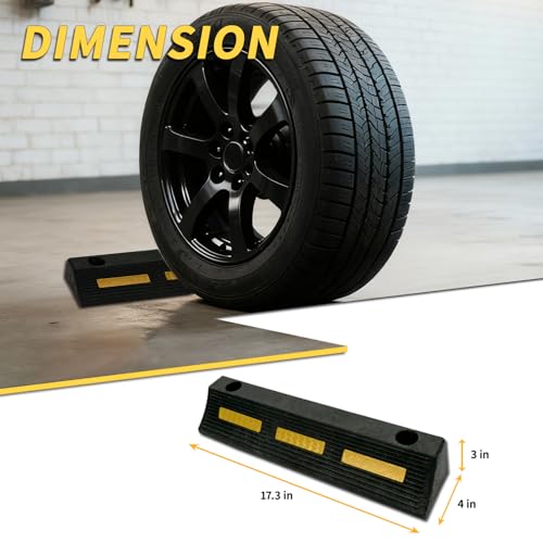 17 in Length Heavy Duty Rubber Wheel Stop 1 Pack