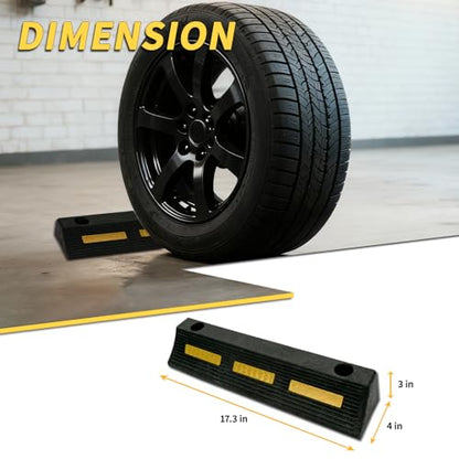 17 in Length Heavy Duty Rubber Wheel Stop 1 Pack