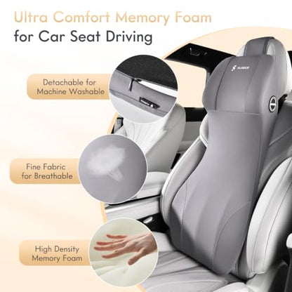 Memory Foam Car Seat Cushion and Lumbar Support Headrest Pillow Ergonomic 2