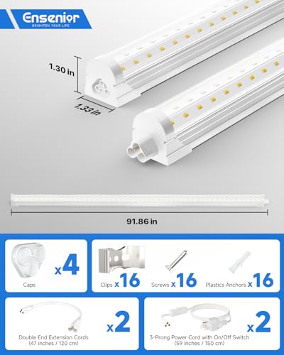 8FT LED Shop Lights (4 Count)