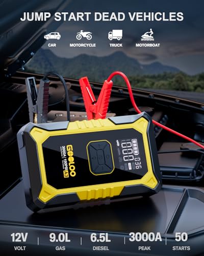 A3 12V 3000A Portable Jump Starter with Air Compressor