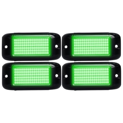 108 High Power LEDs per Pod 4Pods Pure Green Rock Lights Ultra