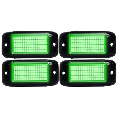 108 High Power LEDs per Pod 4Pods Pure Green Rock Lights Ultra