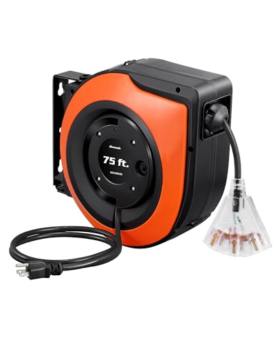75FT Retractable Extension Cord Reel