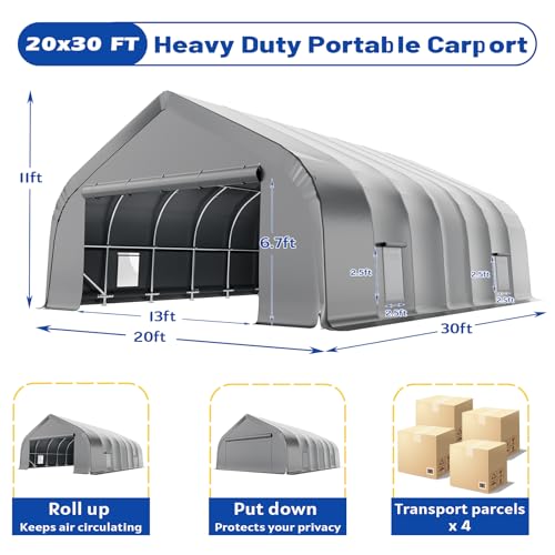 20x30 FT Reinforced Heavy Duty Carport
