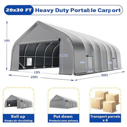 20x30 FT Reinforced Heavy Duty Carport