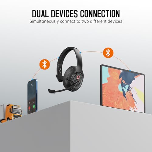Upgrated Trucker Bluetooth Headset with ENC Microphone