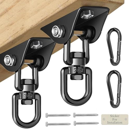 Heavy Duty Swing Hangers for Wooden Sets 2000 LB Capacity Hammock Hanger 360 Swivel Stainless Steel Swing Hardware Accessories 2 Packs for Porch Playground Yoga Heavy Bag (2 Count)