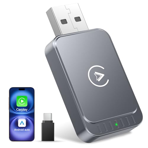 Wireless Carplay Adapter for Apple iPhone & Android Auto 2
