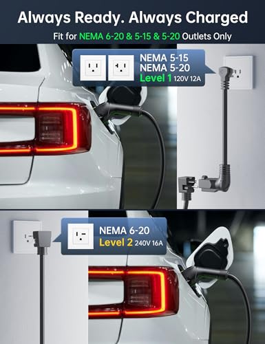 16A Level 1&2 EV Charger with Holder