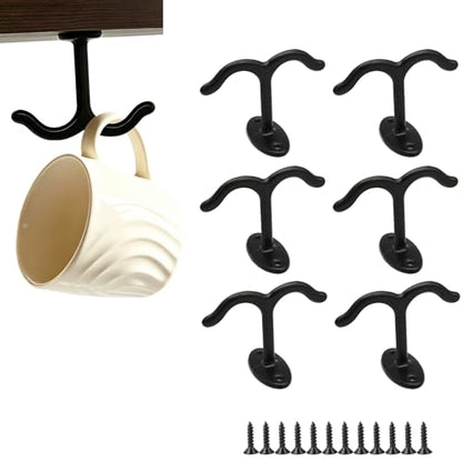 10 Pcs Zinc Alloy Ceiling Double Hook Cabinet Wardrobe Coat Towel Hat Hook Hooks Under Cabinet Shelf (10 Count)