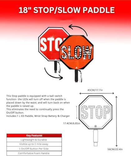 18" LED Stop Slow Paddle