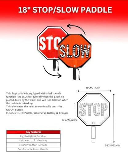 18" LED Stop Slow Paddle
