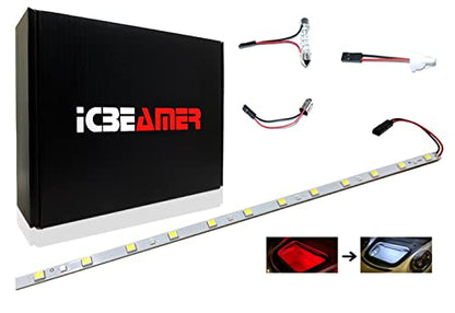 12" Red to White 18 SMDs 2835 LED Strip Light Universal Fit Car Trunk Cargo Area or Interior Illumination