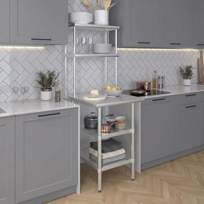 Stainless Steel Work Table with 2 Shelves