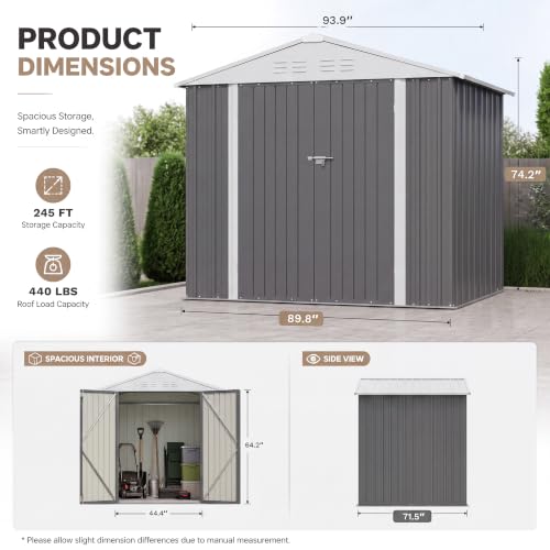 8x6 FT Outdoor Storage Shed