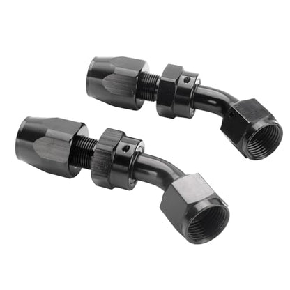 Swivel 12AN Fitting 45 Degree For CPE Braided Hose End Black 2Pcs (2 Count)