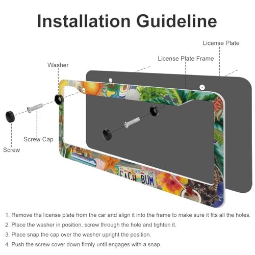 Summer Beach License Plate Frames