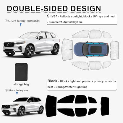 8pcs Thicken Sun Shades for Volvo XC60 2018 (8 Count)