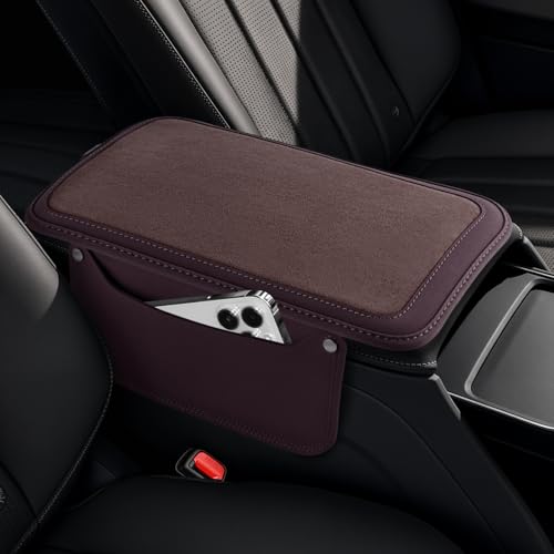 Car Leather Center Console Cover with 2 Storage Bags