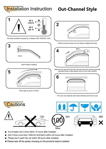 Window Visors Rain Guards for 2014 (4 Count)