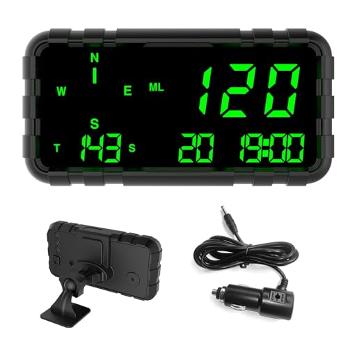 Heads Up Display for Car Digital GPS Speedometer kit MPH Odometer Automotive Compass for Dashboard HUD Fatigued Driving Alert Speeding Alarm for Trucks Golf cart All Vehicles