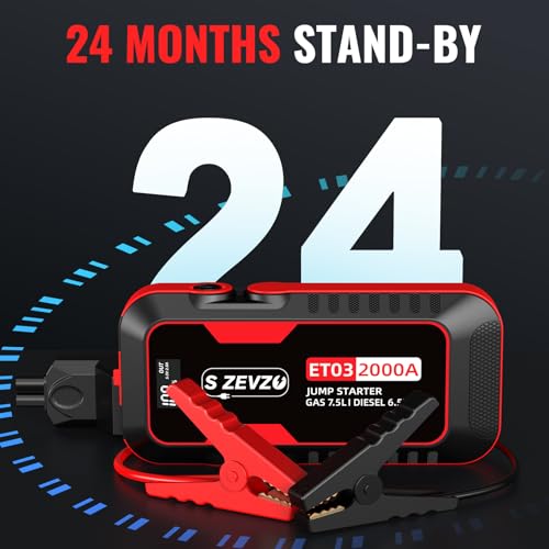 ET03 2000A Car Jump Starter for 7.5L Gas and 6.5L Diesel Engines