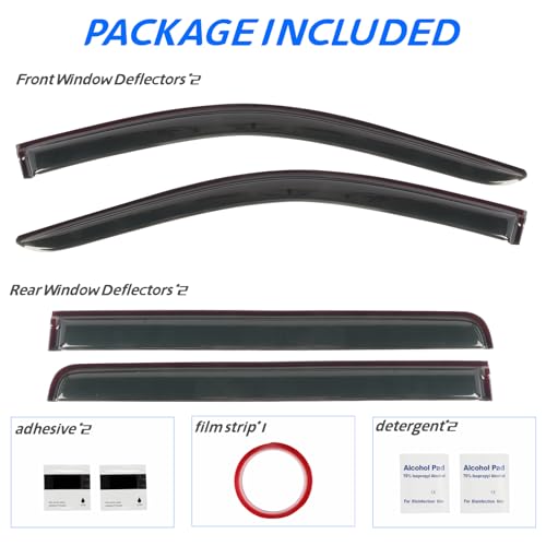 4 PCS Window Visors Deflectors Fit for 2019