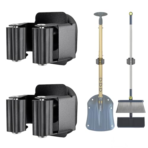 Upgraded Magnetic Broom and Mop Holder Wall Mount (2 Count)
