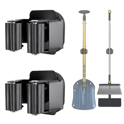 Upgraded Magnetic Broom and Mop Holder Wall Mount (2 Count)