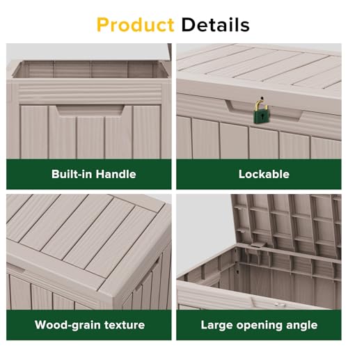200 Gallon Outdoor Storage Box Patio Deck Box Waterproof
