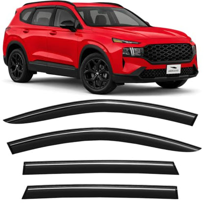 Tape on Extra Durable Rain Guards for Hyundai Santa Fe 2019 (4 Count)