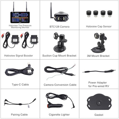 Byte Tango BT7 TPMS with 4 Sensors 1080P RV Wireless Backup Camera
