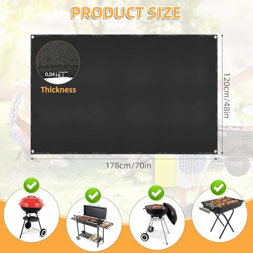 Under Grill Mat for Outdoor Grilling