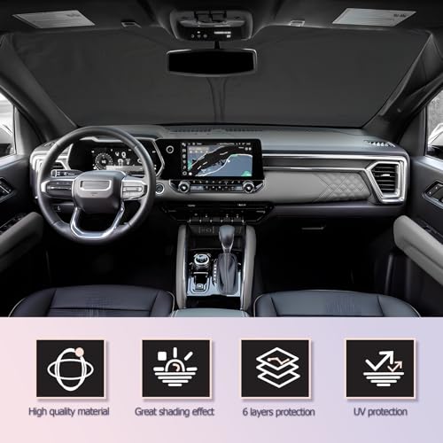 for 2023 2024 2025 2026 Chevy Colorado & GMC Canyon Windshield Sun Shade Windshield Sunshades 2025 2026 Colorado Accessories GMC Canyon Accessories Sunshade Cover Block UV Ray