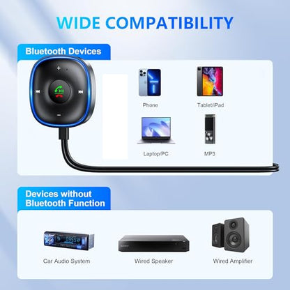 Bluetooth 5.3 Aux Car Adapter