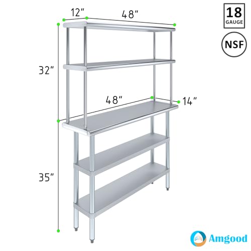 Stainless Steel Work Table with 2 Shelves