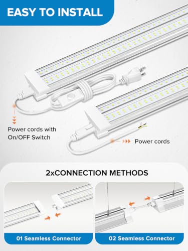60W Led Shop Lights 4FT Hanging&Surface Mount Linkable 10pack for Shop (10 Count)
