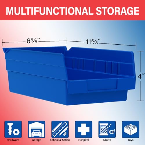 30130 Heavy Duty Plastic Shelf Bins (12 Count)