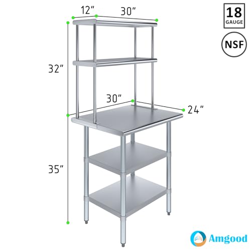 Stainless Steel Work Table with 2 Shelves
