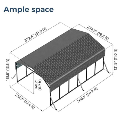 20x31x11.6 FT RV Carport