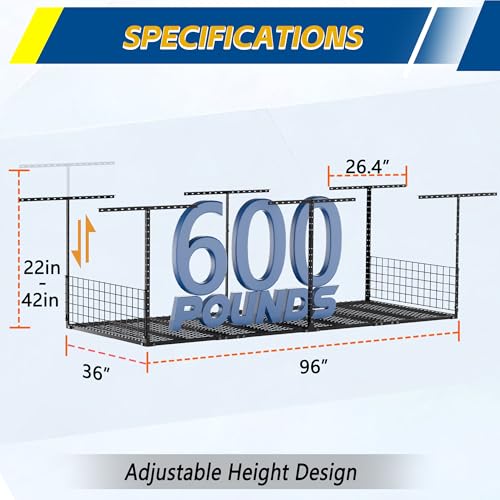 Garage Ceiling Storage Racks with Side Panels