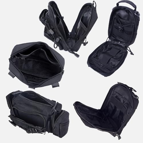 Universal Tactical Car Seat Back Organizer Bag Tactical Molle Vehicle Organizers Panel Vehicle Protector Organizers with 5 Detachable Pouches for Car