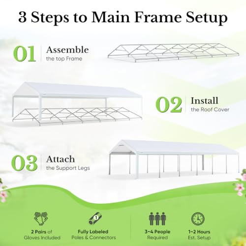 20x40ft Heavy Duty Party Tent Outdoor Canopy with Mesh Windows